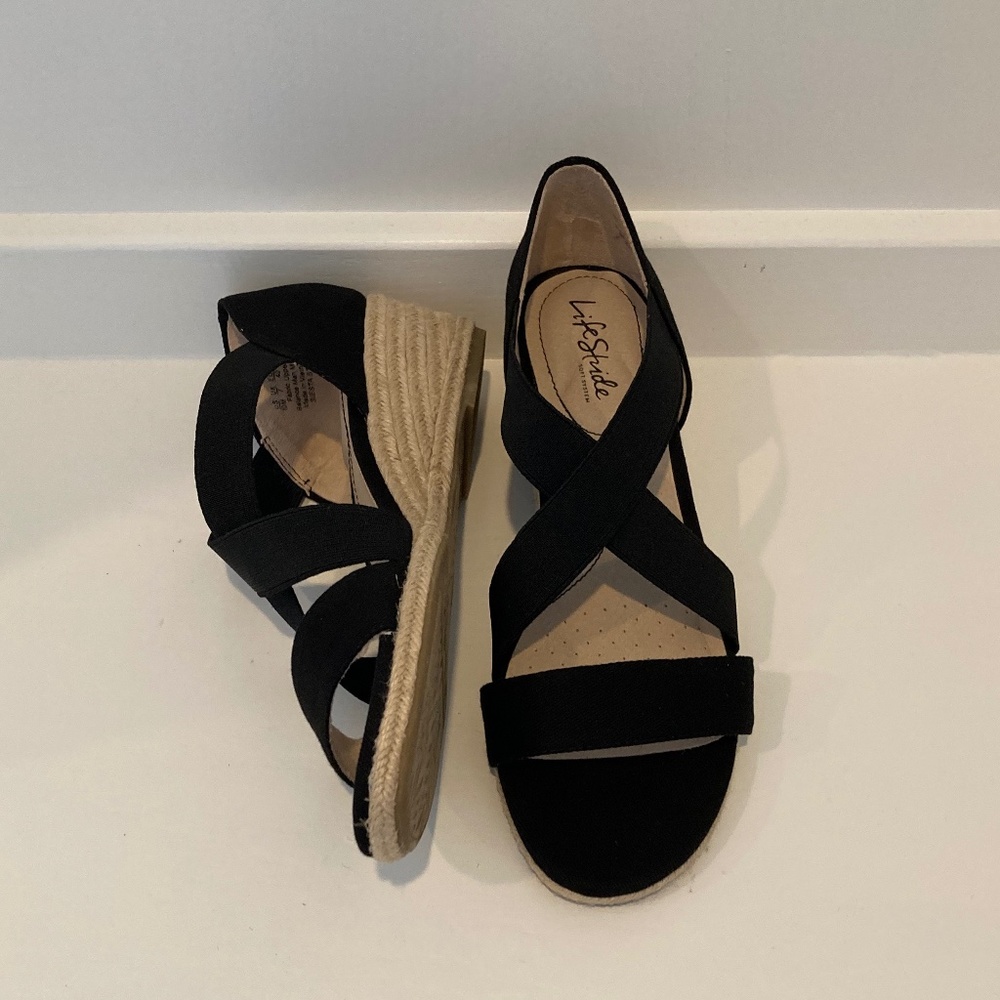 LifeStride Women's Siesta Wedge Espadrille  - Black - NWOT - Size 10 - Picture 4 of 5